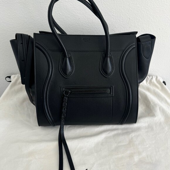 Celine Black Baby Grained Calfskin Medium Phantom Luggage Tote Bag - Pristine Co - Picture 8 of 16